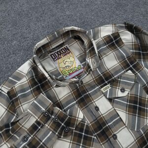 Dixxon Shirt Mens Small Brown Plaid The Quint Flannel Long Sleeve‎ Button Up